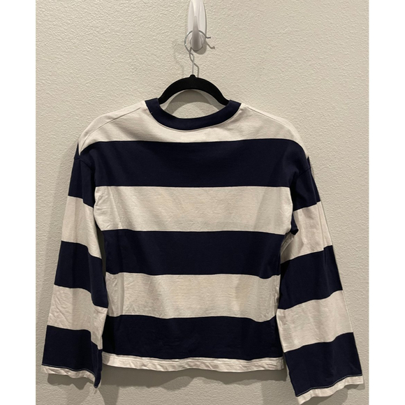 MADEWELL Striped Antique White Navy Blouse - Picture 4 of 5